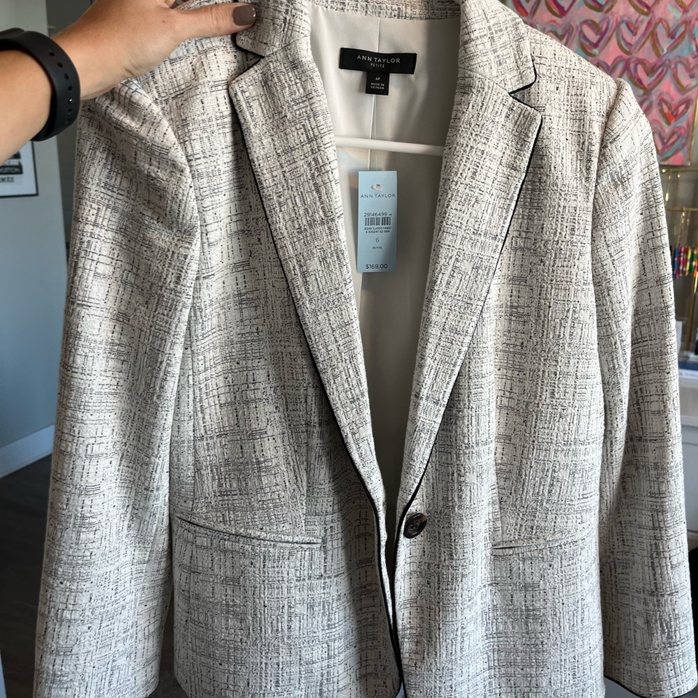 Ann Taylor Petite Tweed Blazer